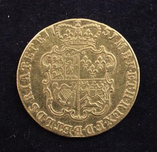 A George II 1751 gold guinea,